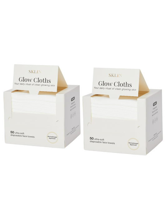 Christmas Special - One for Me, One for you SKLIN skincare gift set featuring two boxes of Glow Cloths.