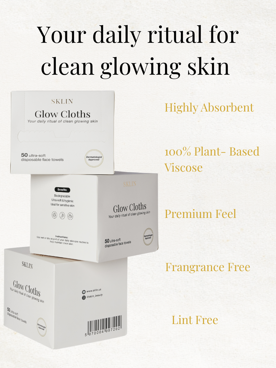 SKLIN Glow Cloths – Duo Bundle (2 x 50 Cloths)